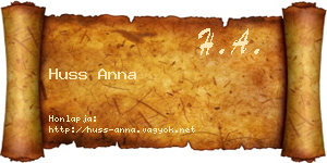 Huss Anna névjegykártya