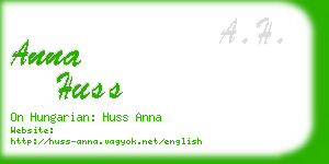 anna huss business card